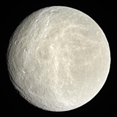 Cassini image of Saturn's icy moon Rhea