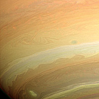 False color Cassini image of Saturn clouds and details