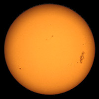 Sun as seen from ground-based telescope with a solar filter