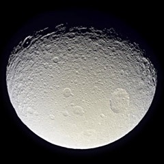 Cassini natural color view of Saturn's moon Tethys