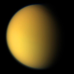 Cassini image of Saturn's cloud-covered moon Titan