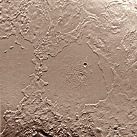 Voyager 2 close-up of Triton showing impact craters
