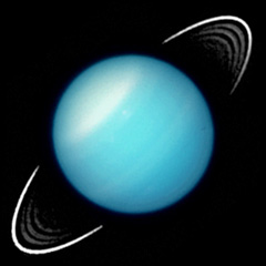 Hubble image of Uranus and its system of rings