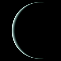 Voyager 2 image of Uranus as seen from behind