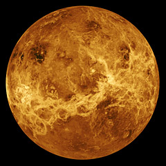 Magellan radar image of Venus' surfaceshowing diverse geologic features