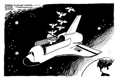 Challenger Editorial Cartoon