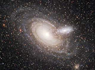 Image of two interacting spiral galaxies
