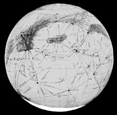 Drawing of Mars Canalas by Percival Lowell