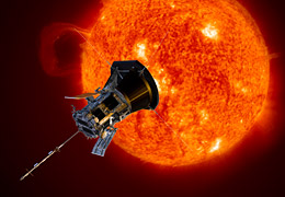 Artist rendering of the Parker Solar Probe at the Sun