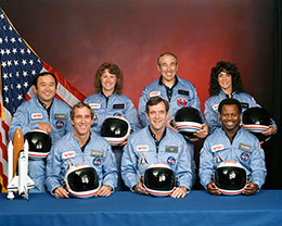 Image of space shuttle Challenger mission 51-L crew