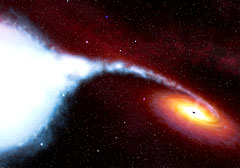 Artist illustration of black hole candidate Cygnus X-1