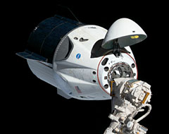Image of the SpaceX C2 capsule, first commercial mission to the ISS