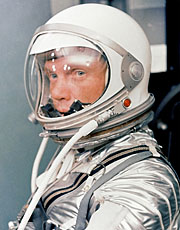 Image of astronaut John Glenn the first American in orbit