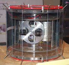 Image of MINERVA rover model showing internal components