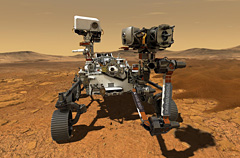 Artist illustration of NASA's Perseverance rover on Mars