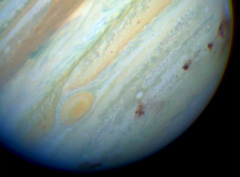 Image of scars on Jupiter left by comet Shoemaker-Levy 9