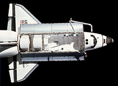Image of Space Shuttle Challenger in orbit