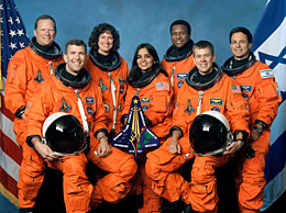 Image of Space Shuttle mission STS-107 crew