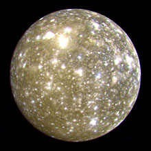 Voyager 2 image of Jupiter's moon Callisto