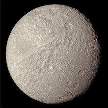 Voyager 2 image of Saturn's moon Tethyst