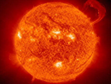 Image of the Sun as seen in by the Solar and Heliospheric Observatory (SOHO) spacecraft