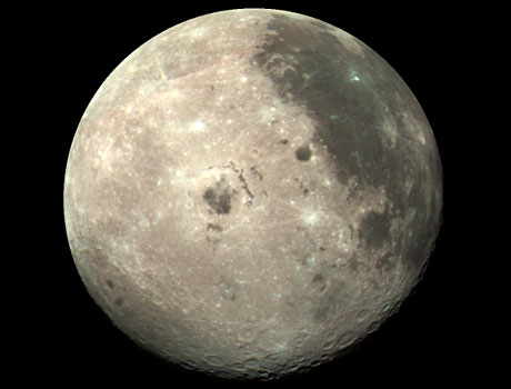 Rare view of the back side of the Moon as seen by NASA's Galileo spacecraft