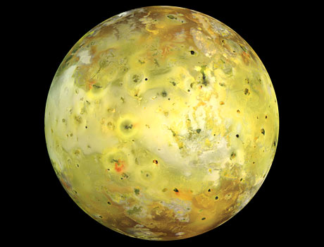 Color image of Jupiter's moon Io taken by the Galileo orbiter