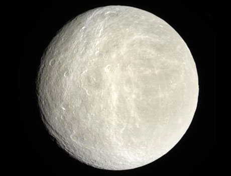 Image of Saturn' moon Rhea captured by NASA's Cassini orbiter 