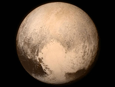 Image of the dwarf planet Pluto taken by NASA's New Horizons probe on July 13, 2015 when the spacecraft was 476,000 miles from the surface