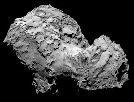 Image of comet 67P captured by The European Space Agency's Rosetta spacecraft on August 3, 2014