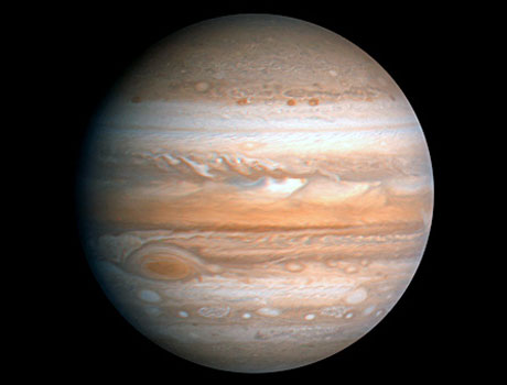 Full-planet view of Jupiter acquired by NASA's Voyager 2 spacecraft as it flew past the giant planet