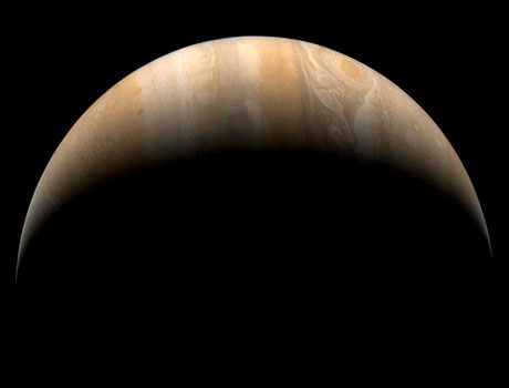 Unique crescent view of the planet Jupiter captured by NASA's Voyager 1 spacecraft