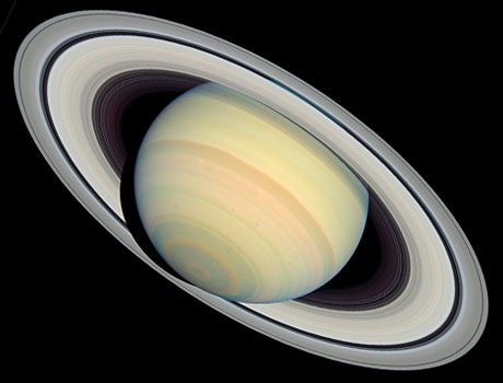 Image of the planet Saturn taken by the Hubble Space Telescope