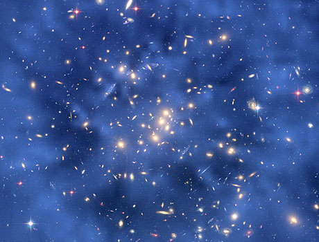 Hubble Space Telescope image showing aring of dark matter in the galaxy cluster Cl 0024+17