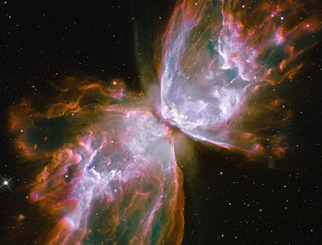 Hubble Space Telescope image of planetary nebula NGC 6302 the Butterfly Nebula