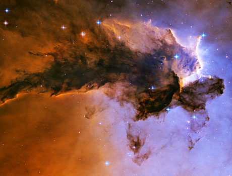 Hubble Space Telescope image showing young stars in the Eagle Nebula