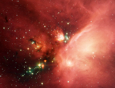 Spitzer Space Telescope image of newborn stars in the Rho Ophiuchi Cloud