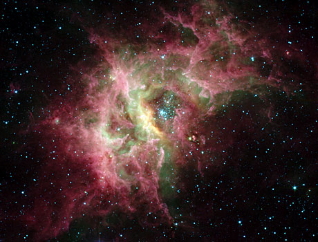 Spitzer Space Telescope image of star formation in nebula RCW 49