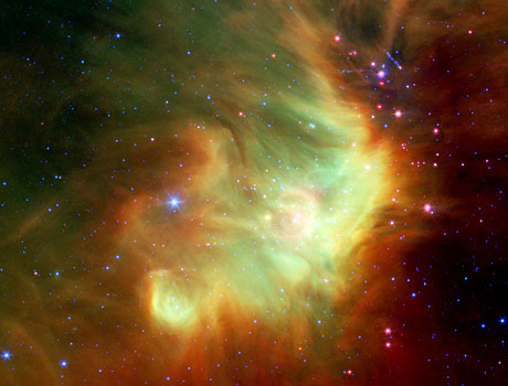 Spitzer Space Telescope image of star formation in the Perseus Nebula