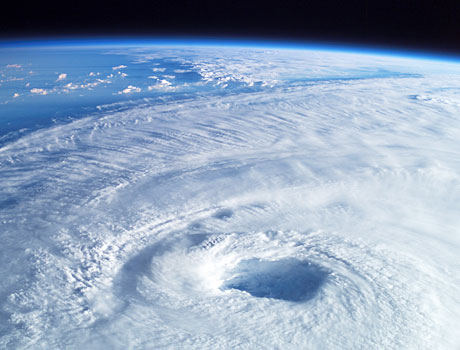 International Space Station (ISS) closeup image of Hurricane Isabel
