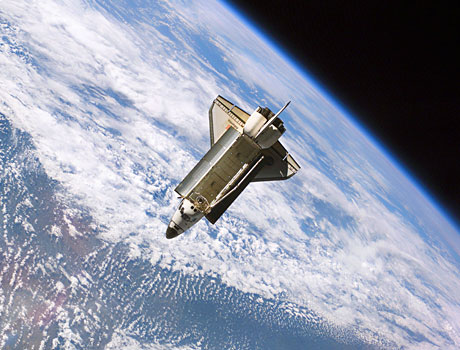 STS-115 image of Space Shuttle Atlantis in orbit above the Earth