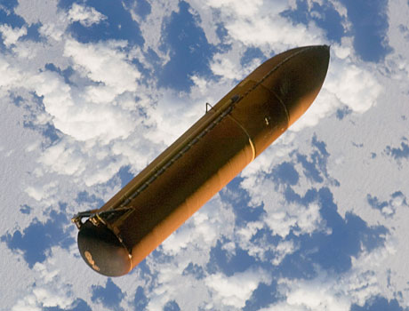 STS-125 image of the external fuel tank just after separation for Space Shuttle Atlantis