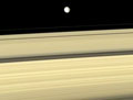 Mimas Above the Rings